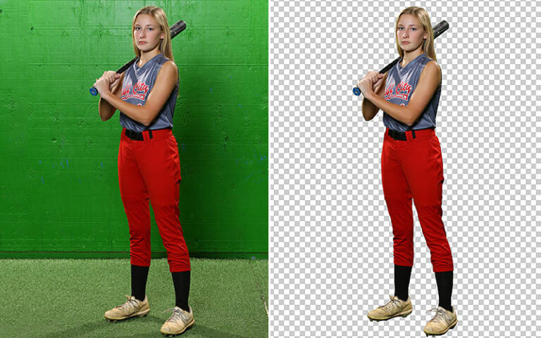 Background removal portfolio with before and after product photo cutouts for e-commerce